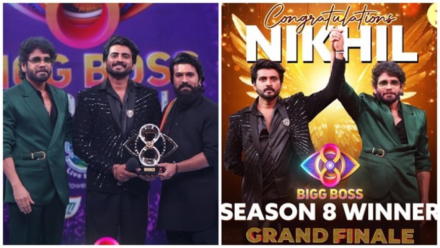 Superstar Ram Charan declared Nikhil Maliyakkal as the winner of Bigg Boss Telugu 8 and gave him the trophy.